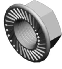 Hexagon flange nuts with serration, DIN 6923